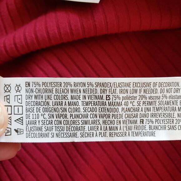 NWT Forever 21+ Long Sleeve Ruffle Short Stretch Knit Dress in Berry Size 1X - Picture 12 of 12